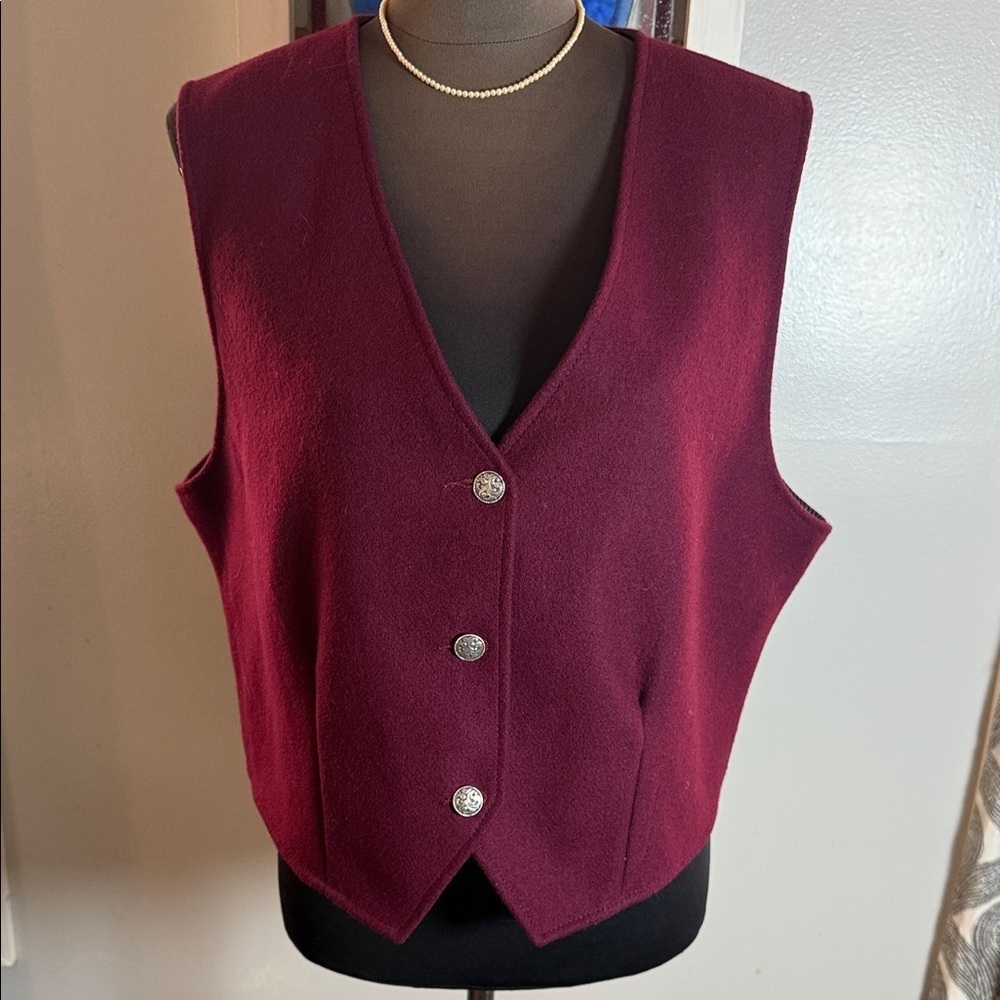 Johnson Woolen Mills Vintage Wool Blend Button Up Vest SZ XL